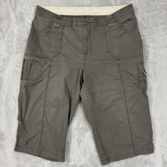 Lee Pants - Lee Skimmer Pants Womens Plus 16W Green Capri Flex Comfort Cargo Utility Hiking